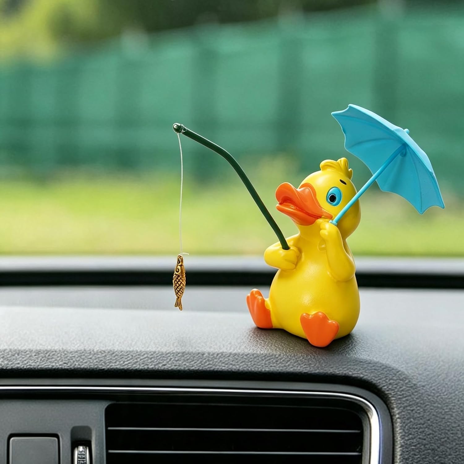 Rislobx Fishing Duck Car Dashboard Decorations
