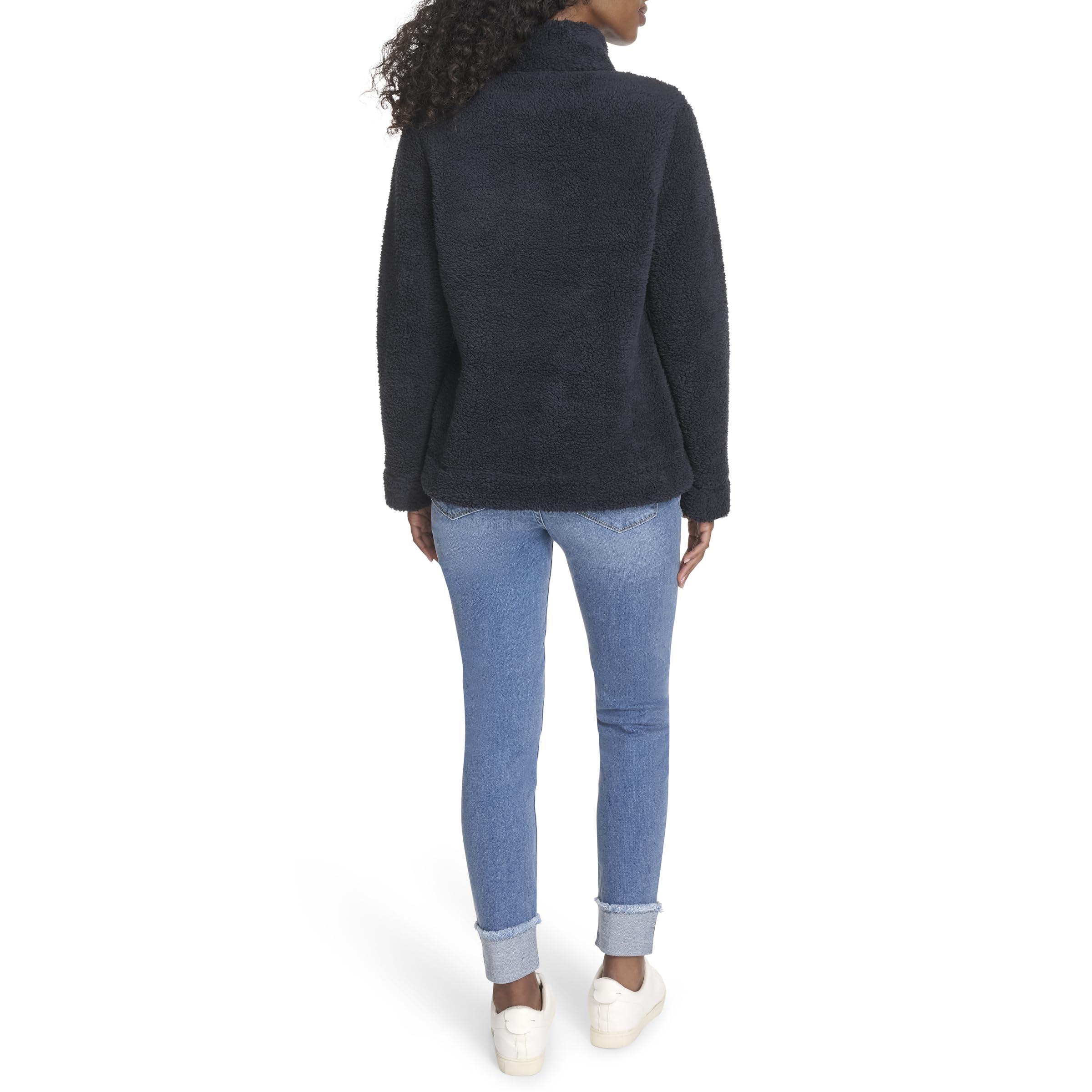 Tommy Hilfiger Adaptive Damen 1/4 Zip Mockneck Sherpa Soft Pullover
