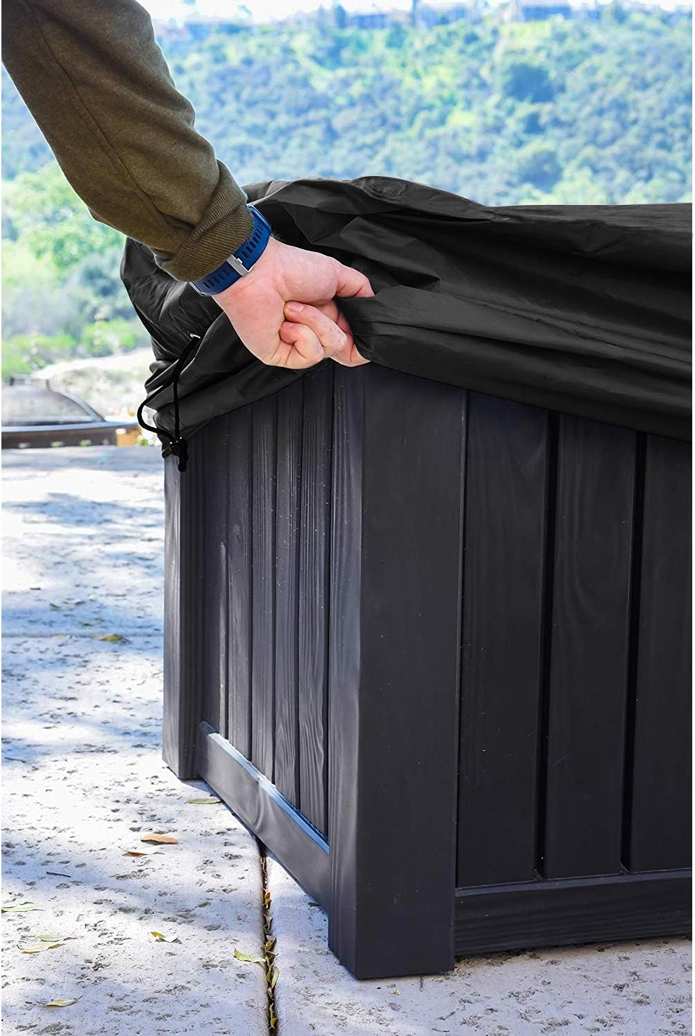 Patio Deck Box Cover to Protect Large Deck Boxes 62"L x 30"W x 28"D : Patio, Lawn & Garden