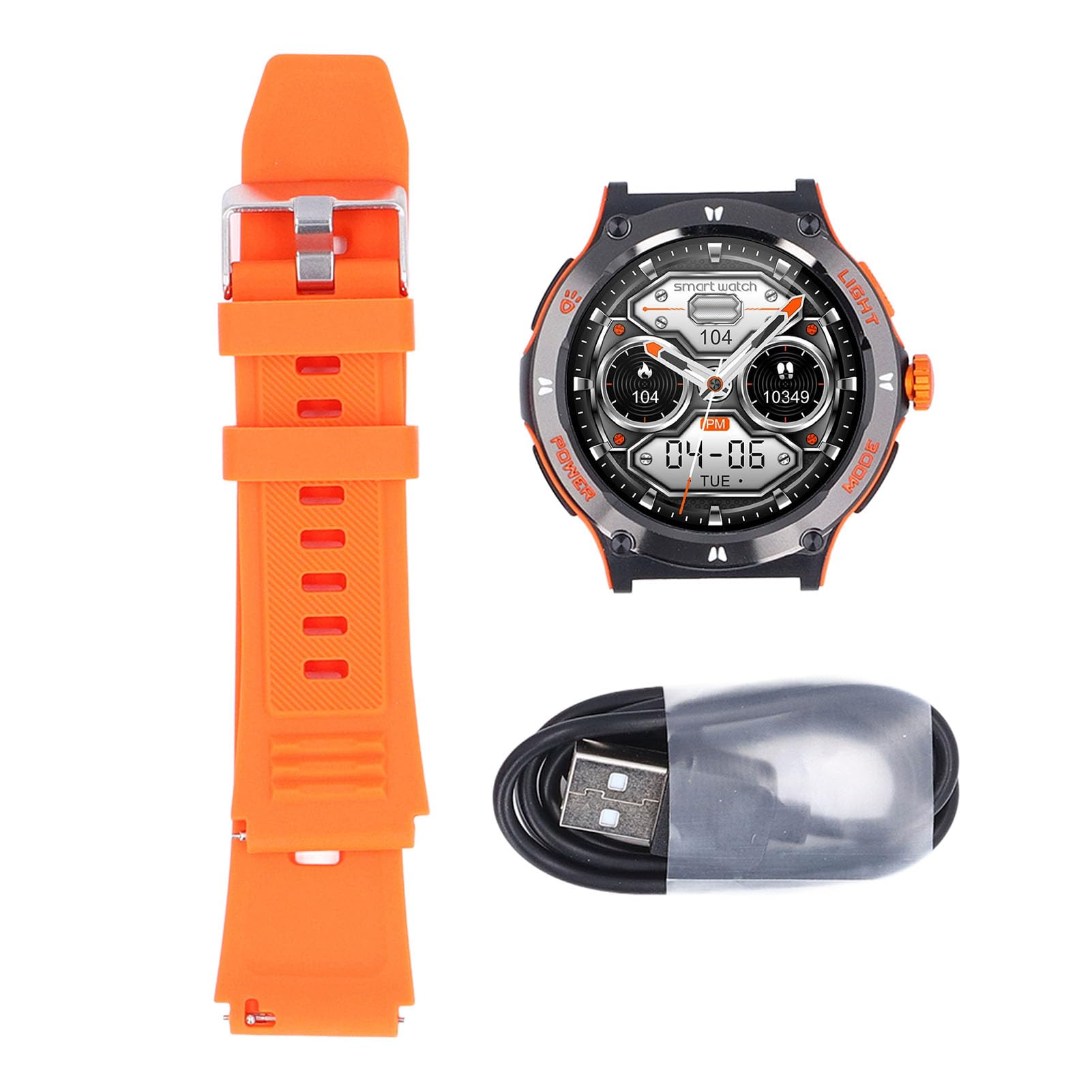 Cuifati Smart .53in con Risposta Chiamata Bluetooth per Uomo Donna (ORANGE)