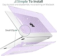 Vista 5 de MEEgoodo Funda con purpurina para MacBook Air M4/M3/M2 de 15 pulgadas 2025 2024 2023, compatible con el modelo (A3241/A3114/A2941), carcasa