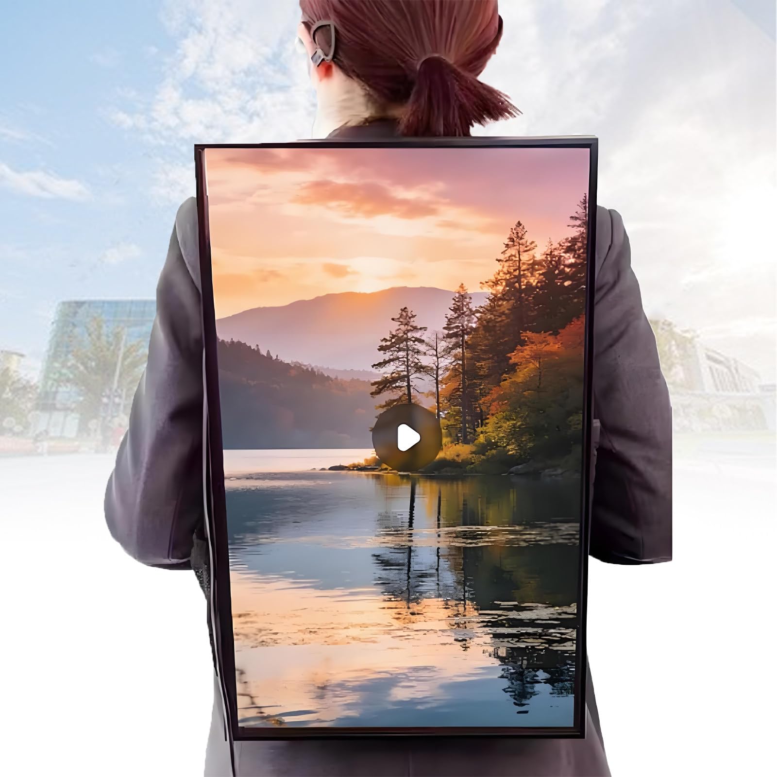 Atwynd 21.5-inch Digital Advertising Backpack with 1080 * 1920 LCD Screen, Supports USB/HDMI/APP Remote Input, Runs Android 9, Mobile APP Human Walking Backpacks Digital Billboard WiFi