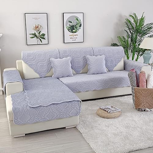 Miniatura 9 de vctops Funda acolchada de terciopelo para sofá, funda suave para sofá modular, funda antideslizante para sofá, para perros, gatos y mascotas, para