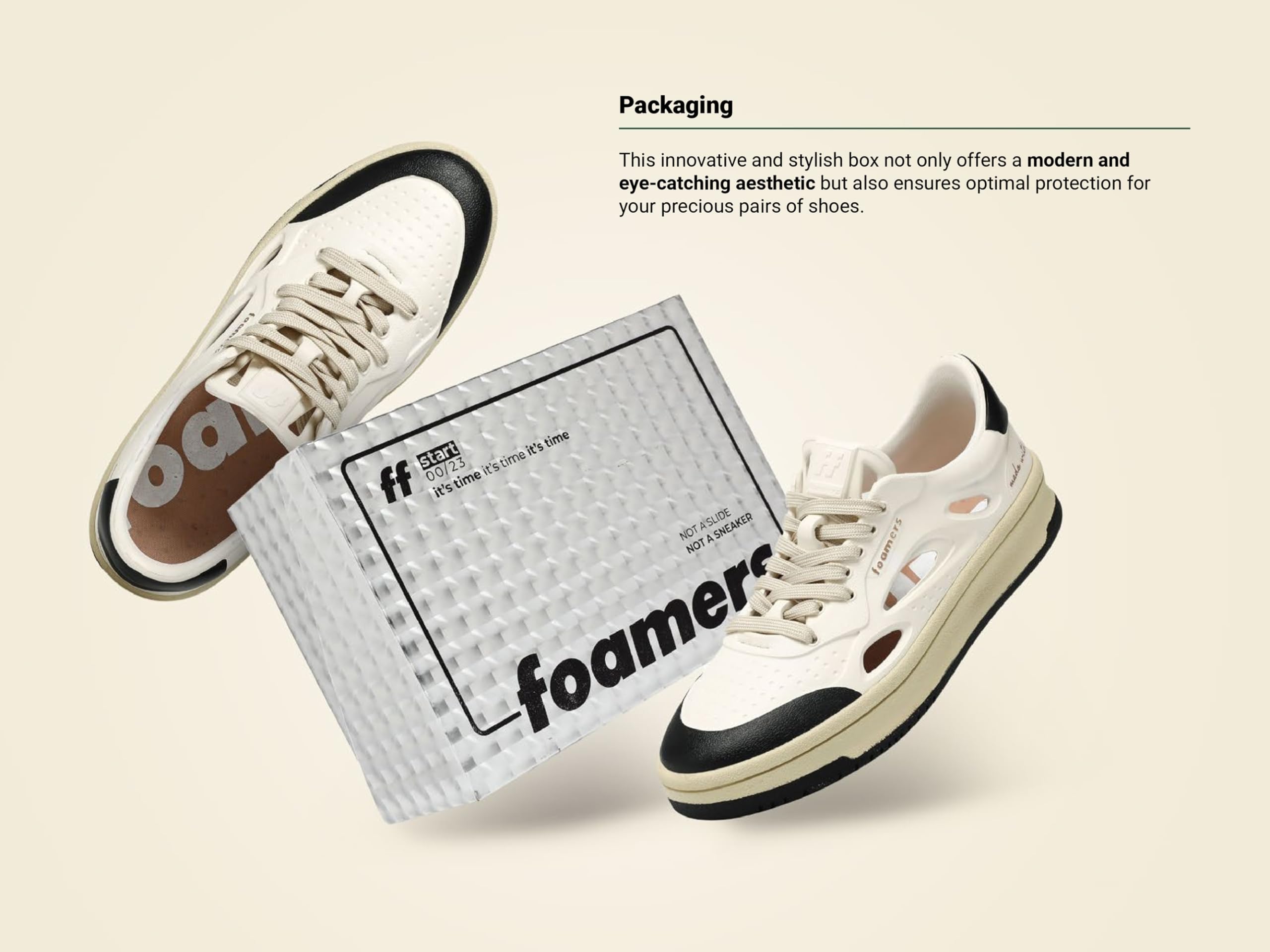 FOAMERS EVA/R05 - Zuecos de goma EVA - Elegantes, Casual, Unisex (White/Black)