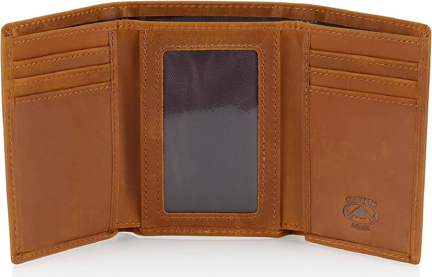 Stealth Mode Men's Trifold RFID Blocking Leather Wallet