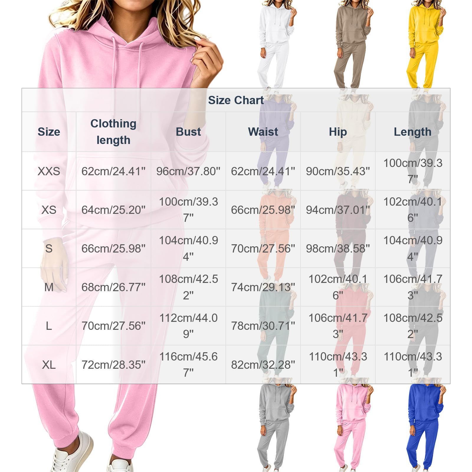 Chandal Mujer,Conjunto Deportivo Mujer con Sudadera y Pantalón Jogger