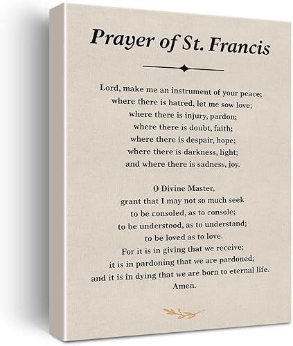 Lienzo con cita inspiradora de las Escrituras, arte para la pared, impresión en lienzo de la oración de San Francisco, pintura positiva, decoración disponible en Yaxa El Salvador