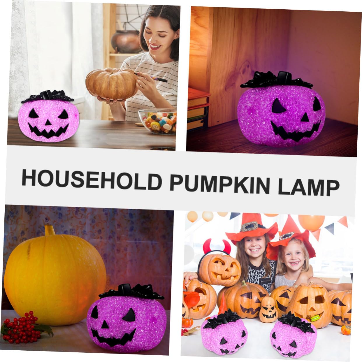NUOBESTY 1pc Colorful Pumpkin LED Light Decorative Night Lamp for Halloween Home and Garden Party Cute and Funny Design for Festive Atmosphere