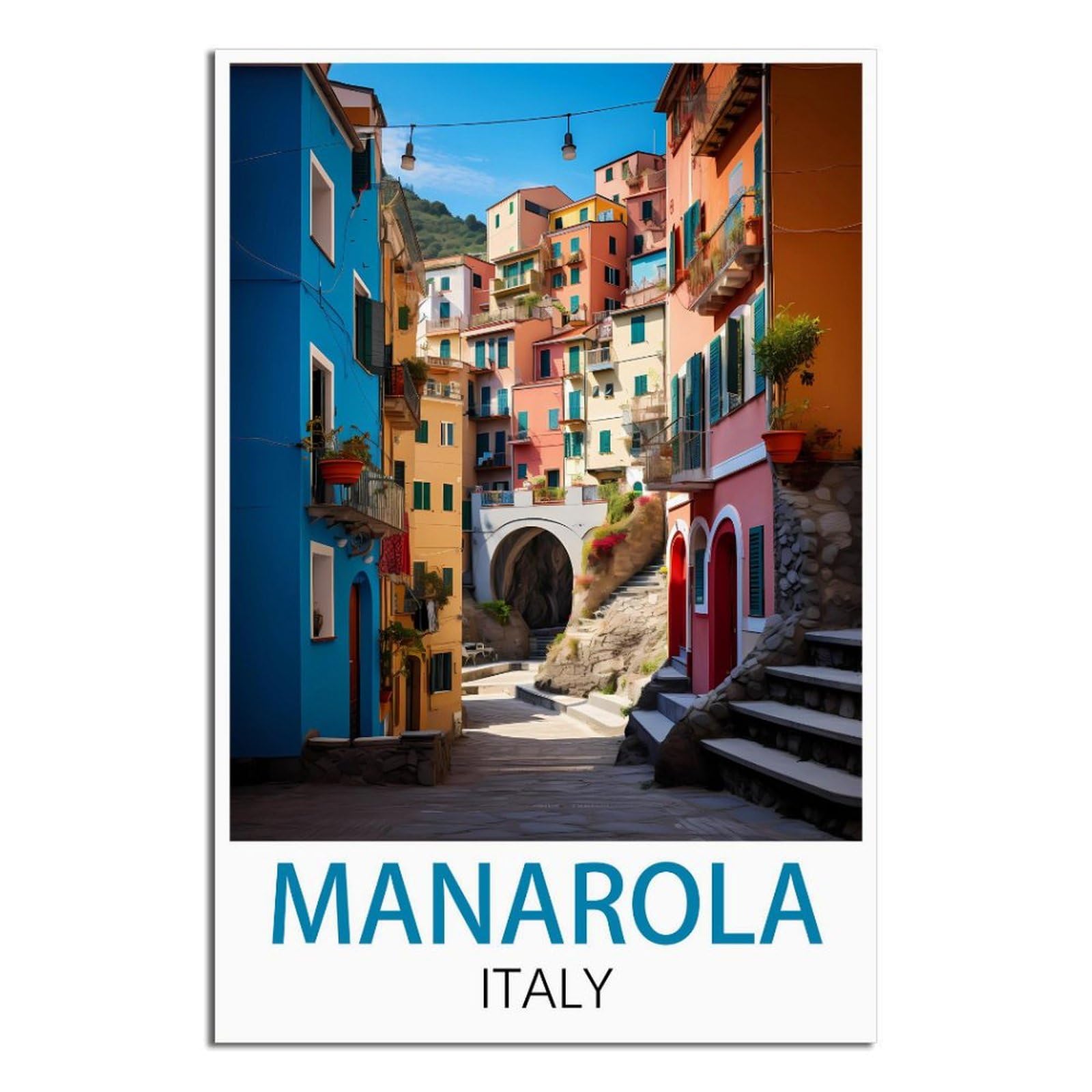HYBFQXEL Manarola Italy Vintage Travel Posters 08x12inch(20x30cm) Canvas Art Posters And Wall Art Pictures Prints Modern Family Bedroom Decor Posters, Unframe-style