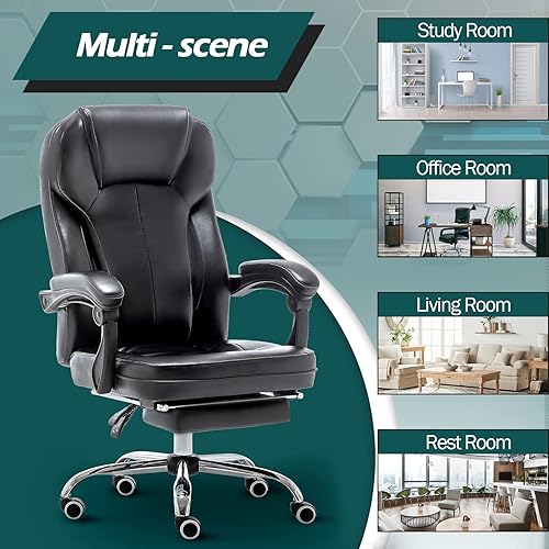 Miniatura 6 de Erinnyees Silla de oficina silla de escritorio ergonómica de tela de lino silla de oficina en casa con respaldo alto con ruedas giratorias altura