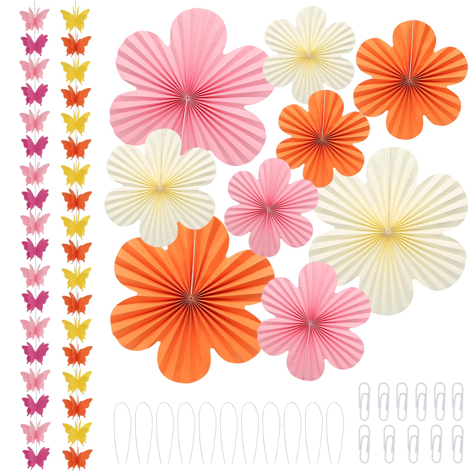 Hängende Papierblumen-Fächer – 36 Stück, 20/25/30 Cm, In 6 Pastellfarben, Für Hochzeiten, Partys & Baby-Shower
