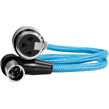 KONDOR BLUE | 17 Inch Right Angle Mini XLR TA3 to XLR Cable | 3-Pin Mini XLR Male to XLR Female, Shielded Balanced Audio Mic Cable for Blackmagic Design Pocket 6K Pro, for Canon C70 | Blue