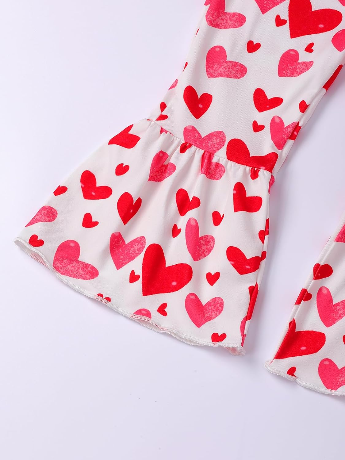 Toddler Little Girls Valentine's Day St.Patrick's Day Easter Outfit Long Sleeve Tops Bell Bottom Pants Set Outfits - Image 8