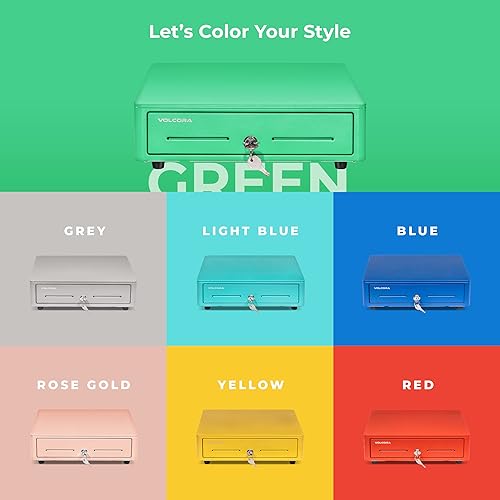 Miniatura 7 de Volcora Cajón de caja registradora para sistema de punto de venta (POS) con esquina redonda de 13 pulgadas, bandeja extraíble para monedas, 4