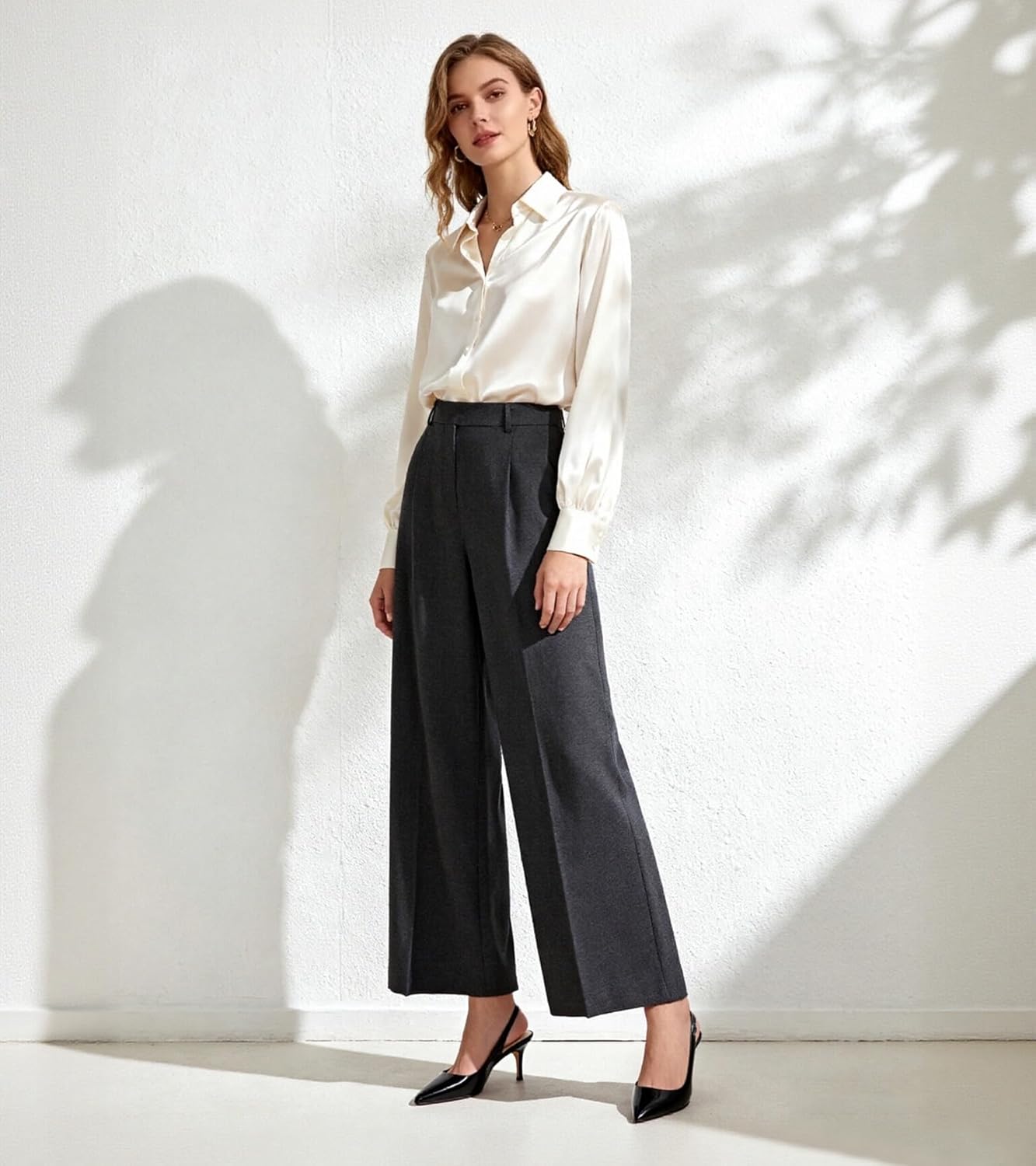 JOY IN LOVE Slingback Kitten Heels for Women Closed Pointed Toe Pumps Dress Shoes - Image 2