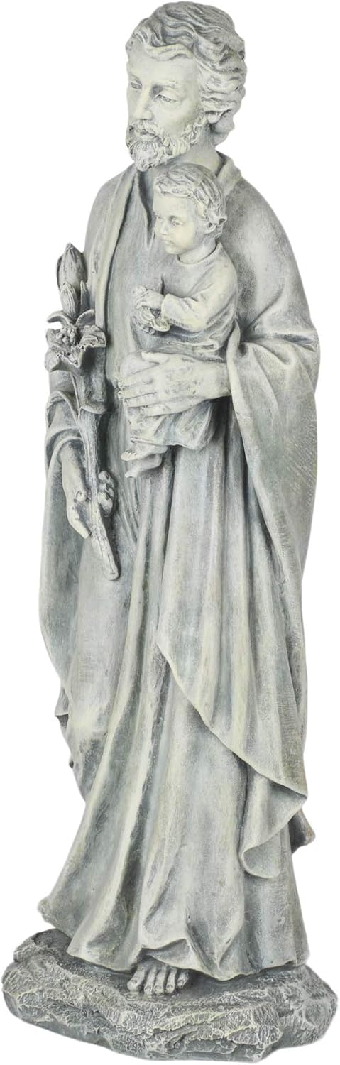 Joseph's Studio by Roman - 20" H St. Joseph Holding a Child Garden Statue, Religious Outdoor Decor