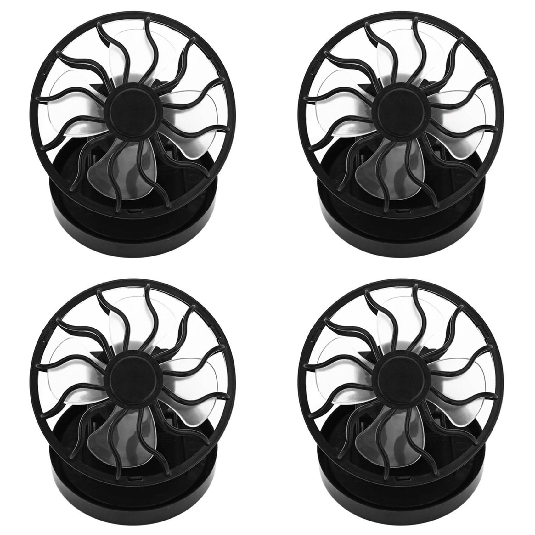 Vjsujehgy 4PCS Portable Mini Solar Powered Fan Clip Climbing Cooling Fan Camps Wilderness Summer Hand Held Hat Cap Fan