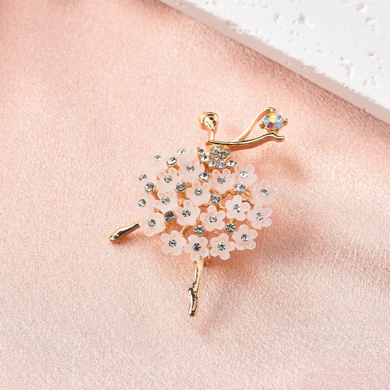 Rhinestone Ballerina Brooch Pin Ballet Gifts for Girls Dancing Brooch Dress Lapel Flower Pins Ballet Brooches for Women Birthday Christmas Gift4