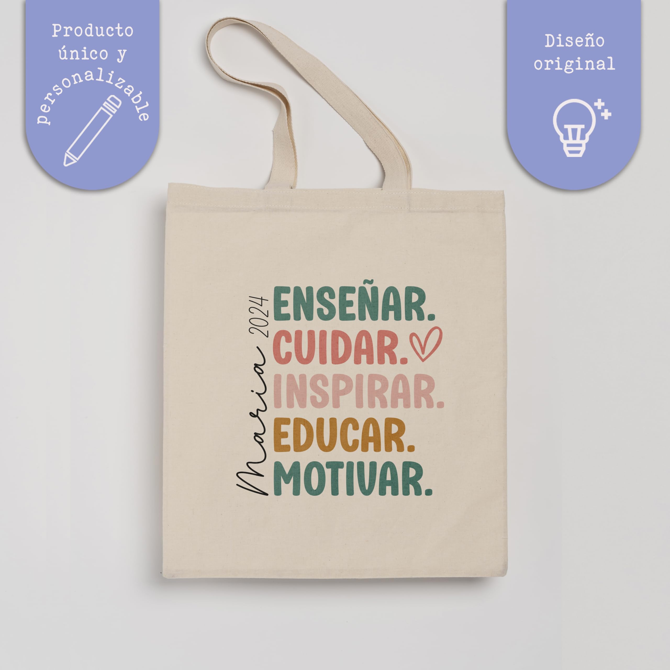 Evyre Regalo Fin de Curso Profesores Tote Bag Botella térmica Profesora Personalizado Maestra Infantil Regalos para Profesores Originales Recuerdos Alumnos
