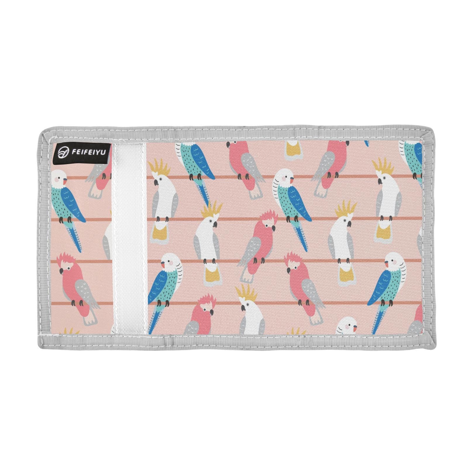 IHCVHQX Parrots Birds Kids Wallets for Boys Girls Toddler Trifold Wallet Canvas Outdoor Sports Wallets for Childrens Teens