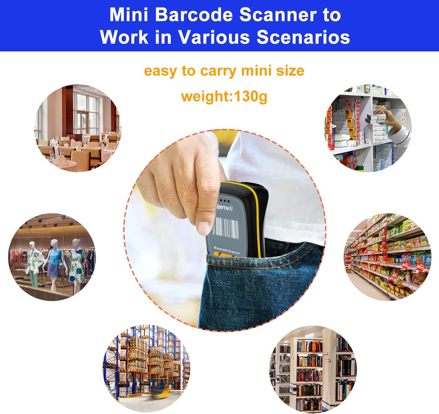 LENVII R999 Barcode Scanner Mini Size and Weight