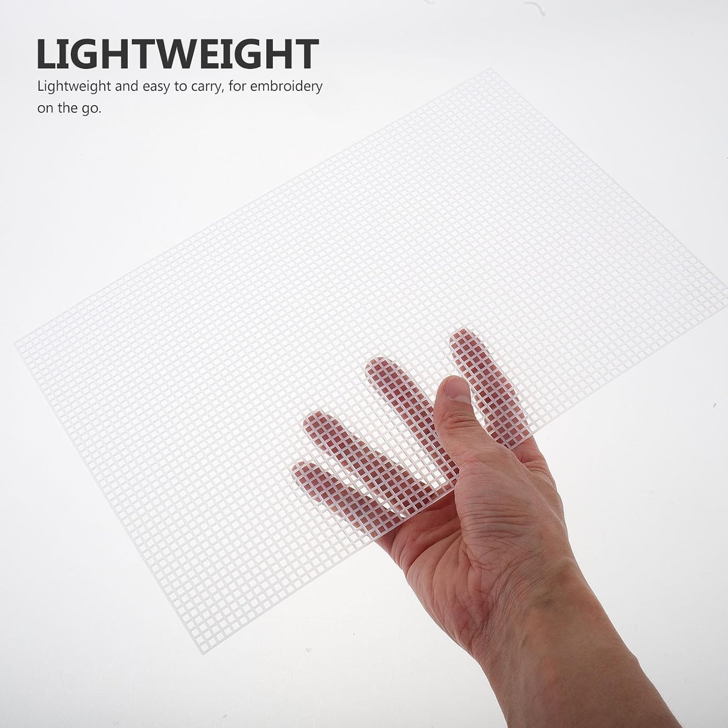 GANAZONO 5pcs Plastic Canvas Sheets for Embroidery Projects and Cross Stitching, Lightweight White Plastic Mesh with Grid Design for Versatile DIY Needlework Crafts