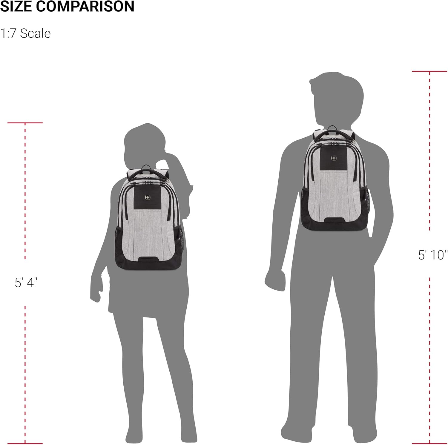 SwissGear Cecil 5505 Laptop Backpack, Heather Grey, 18-Inch - Image 6