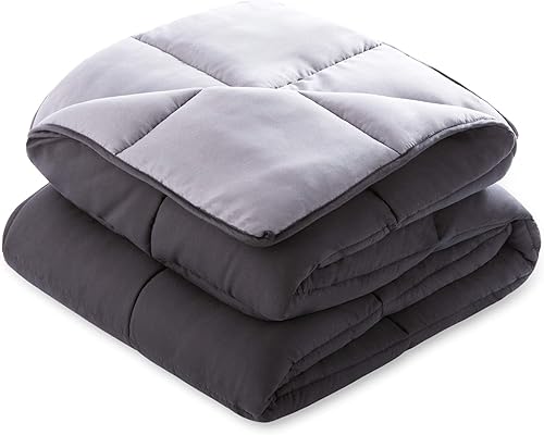Vista 55 de Linenspa - Edredón blanco con relleno alternativo y relleno de edredón, para todo el año, costuras de caja, ropa de cama para niños, adolescentes