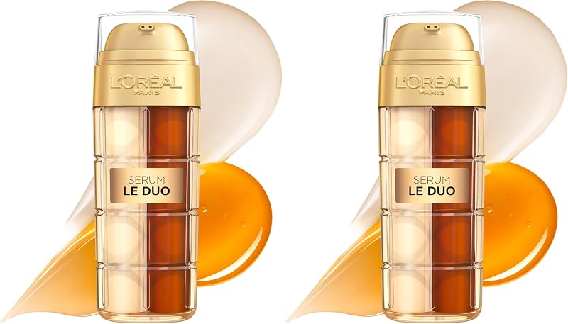 L'Oréal Paris Age Perfect Serum Le Duo – Anti-Aging Pflege, mit Kollagen Peptid, Vitamin B3 und CG, glättend und gegen 10 Zeichen der Hautalterung, revitalisierendes 2 in 1 Gesichtsserum, 1 x 30 ml