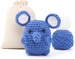 Elly The Elephant Crochet Kit - Crochet Animals Kit - Amigurumi Kit - Animal Crochet - Crochet Starter Kit (Includes Follow Along Videos)