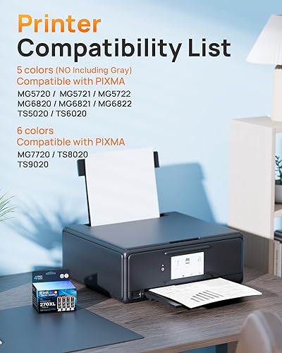 Miniatura 2 de 270XL 270 XL PGBK - Cartuchos de tinta compatibles con Canon 270XL PGI-270XL PGI-270 270 XL tinta negra para usar con Pixma TS9020 TS6020 TS5020