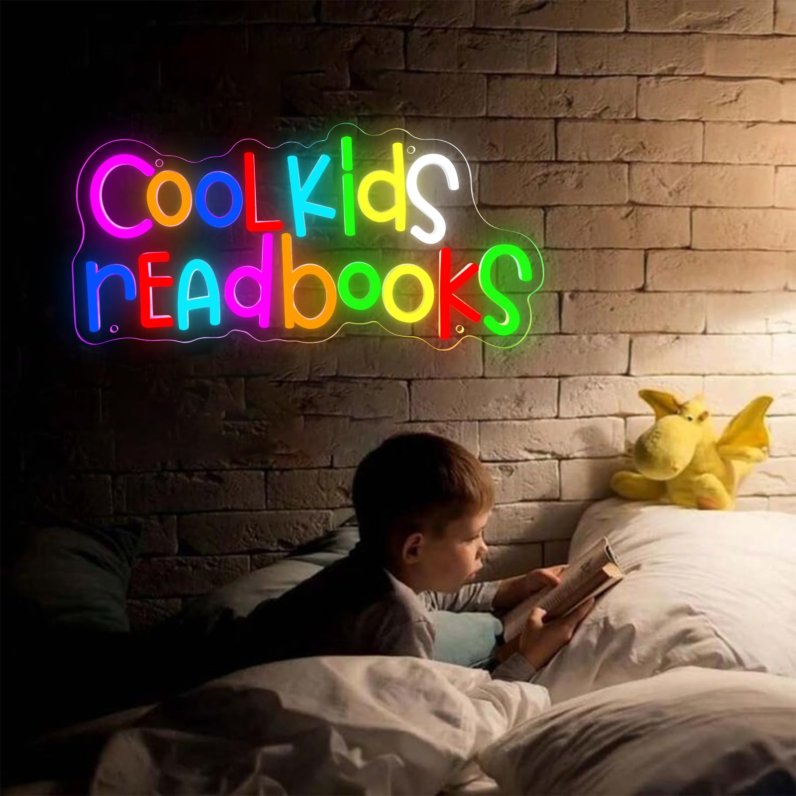 Cool Kids Read Books Neon Sign, luci al neon per aula lettura, angolo lettura, camera da letto, camera dei bambini, biblioteca, lettura insegna per gli amanti dei libri, regalo di Natale per bambini e