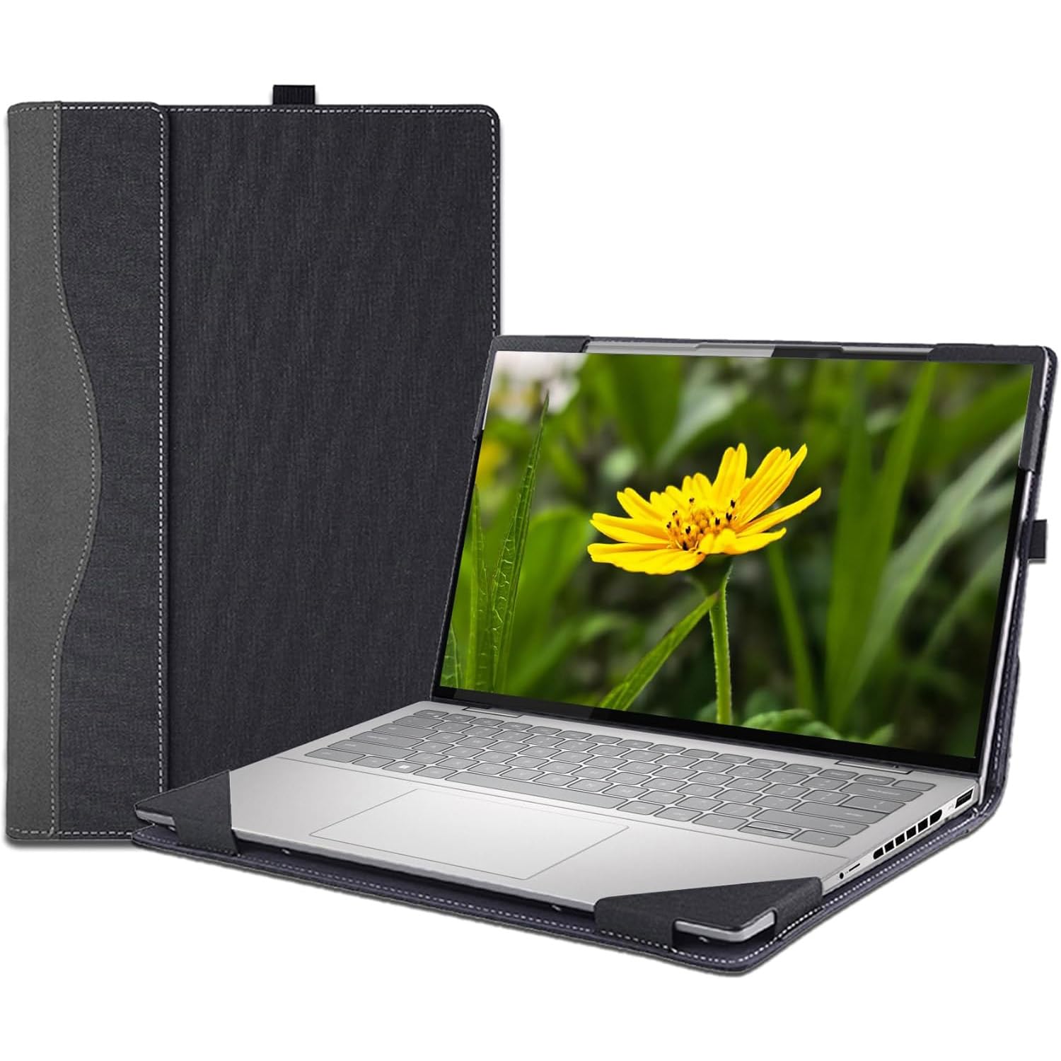 Custodia per HP Omnibook 7 14" Laptop 14-fs & per HP OmniBook Ultra 14-fd Sleeve, custodia protettiva in pelle PU per notebook PC borsa accessori (grigio scuro)
