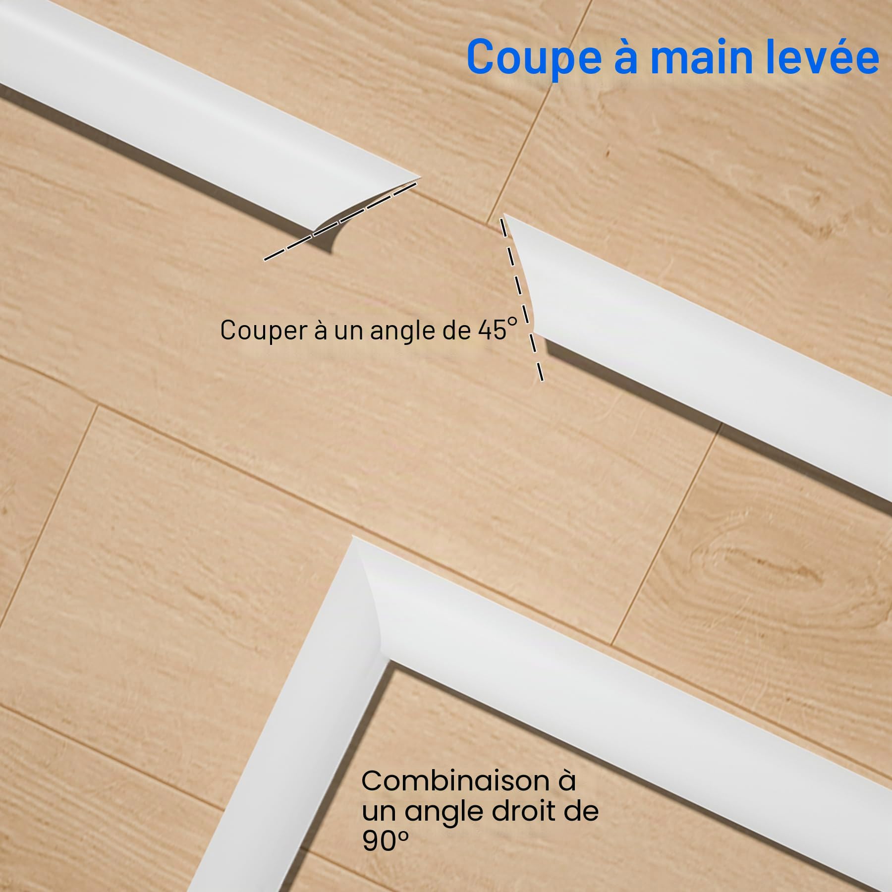 15 Mètres Moulure Adhesive, Moulure Plafond Flexible Autocollante, Moulures angle de Plafond en TPE, Joint en Silicone pour Salle de Bain, Murale, Evier Cuisine, Plinthe, Carrelage (Blanc)