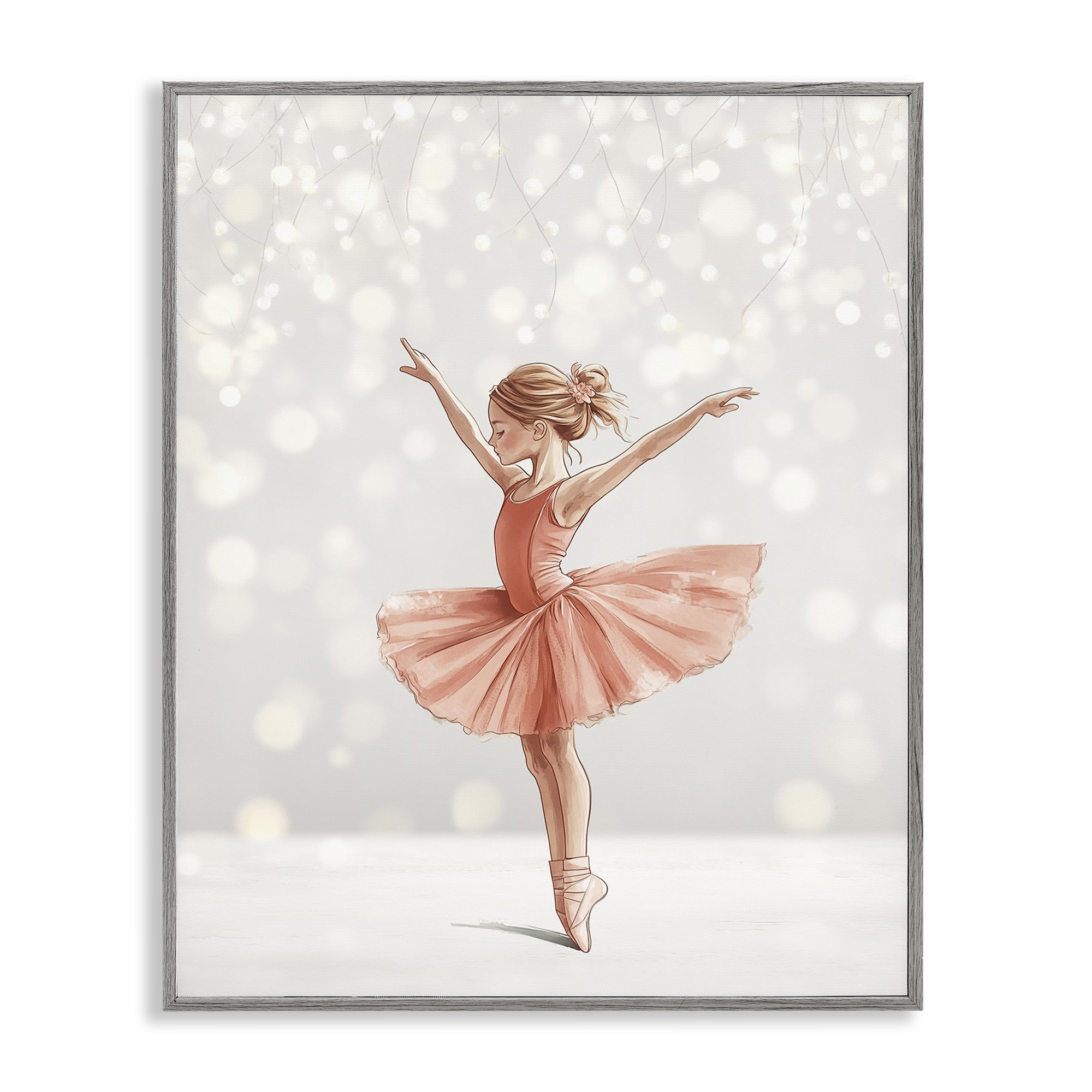 Stupell Industries Farmhouse Gray (Textured) 'Dancer In The Light'| Framed Giclee Art