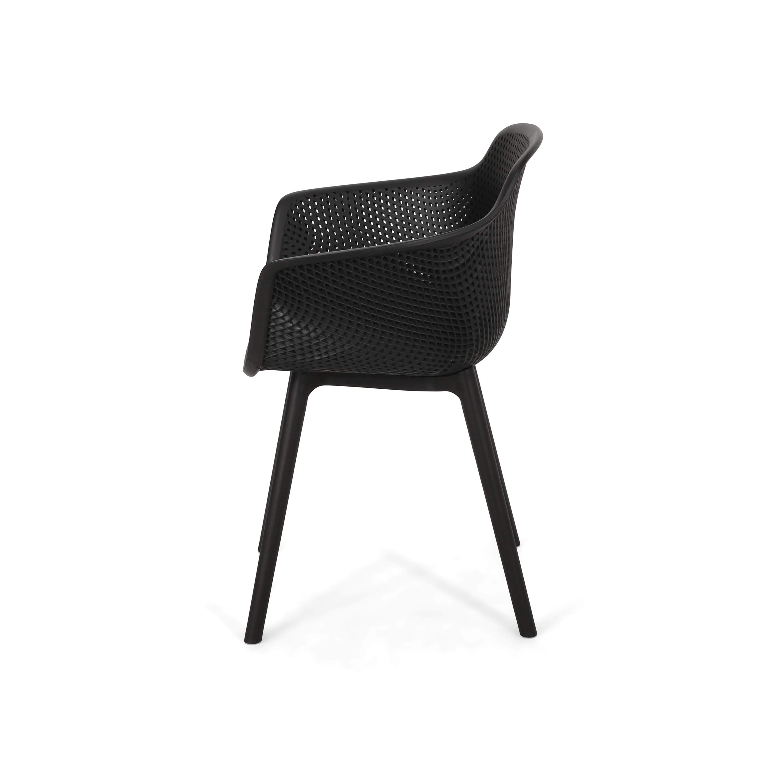 Davina - Silla de comedor (2 unidades), polipropileno, color negro 4