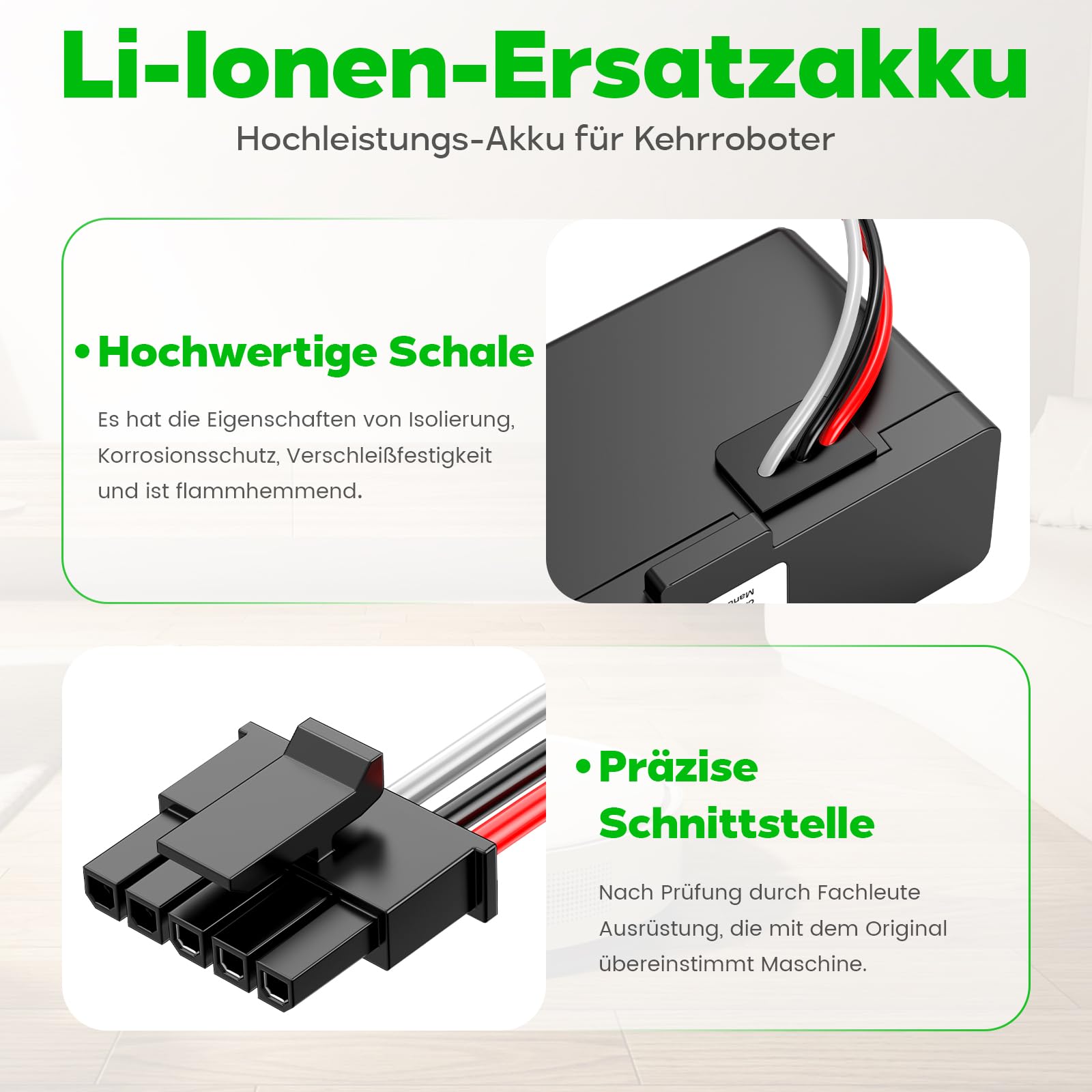 ASUNCELL Batteria agli ioni di litio da 6500mAh per Xiaomi Mop 2S / Mop Pro/Mop P Robot Aspirapolvere, Batteria di ricambio compatibile con Xiaomi Mijia STYTJ02YM / XMSTJQR2S Robot Aspirapolvere