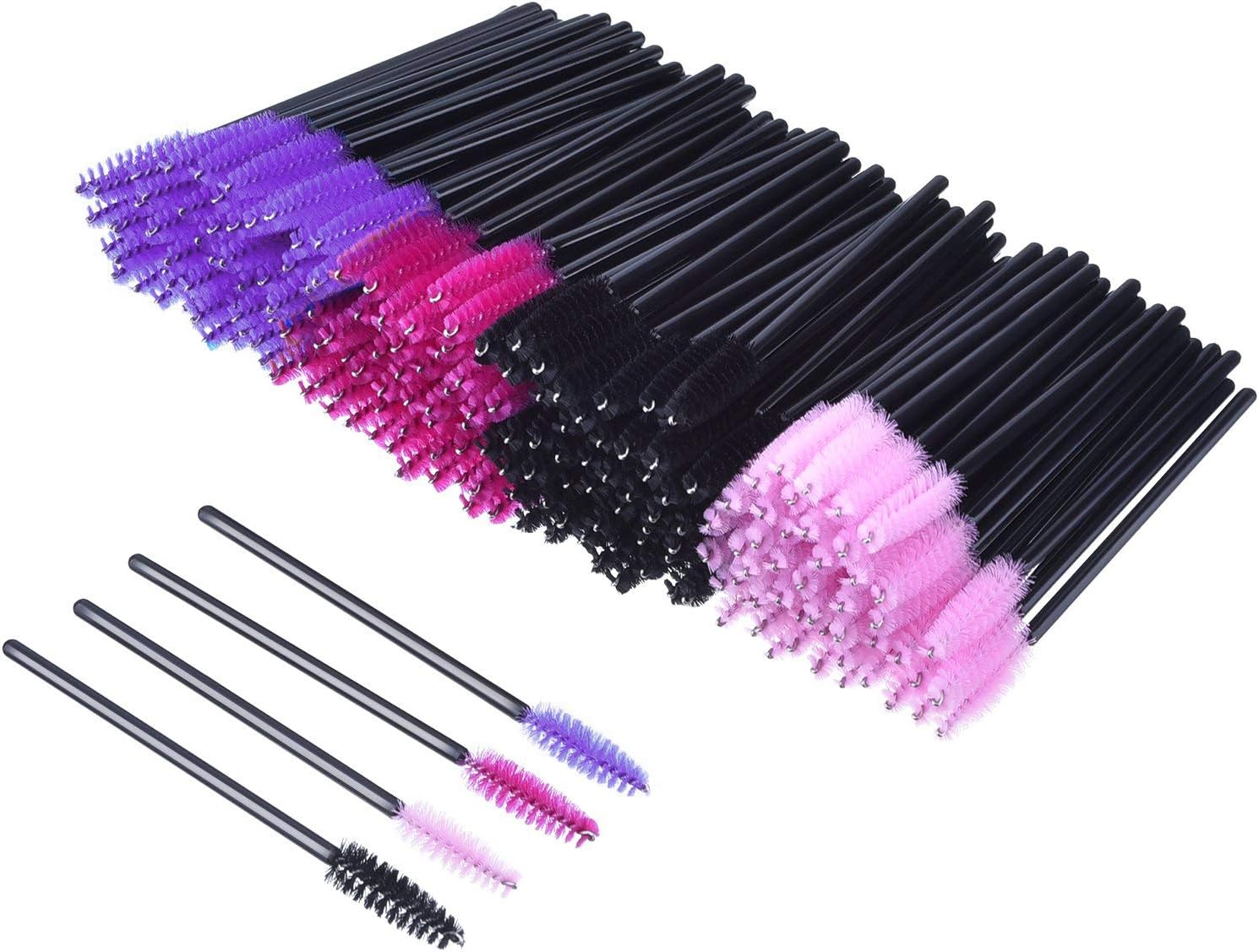 Disposable Eyelash Brushes Mascara Wands Eye Lash Eyebrow Applicator Cosmetic Makeup Brush Tool Kits (Multi-colored, 200pc)