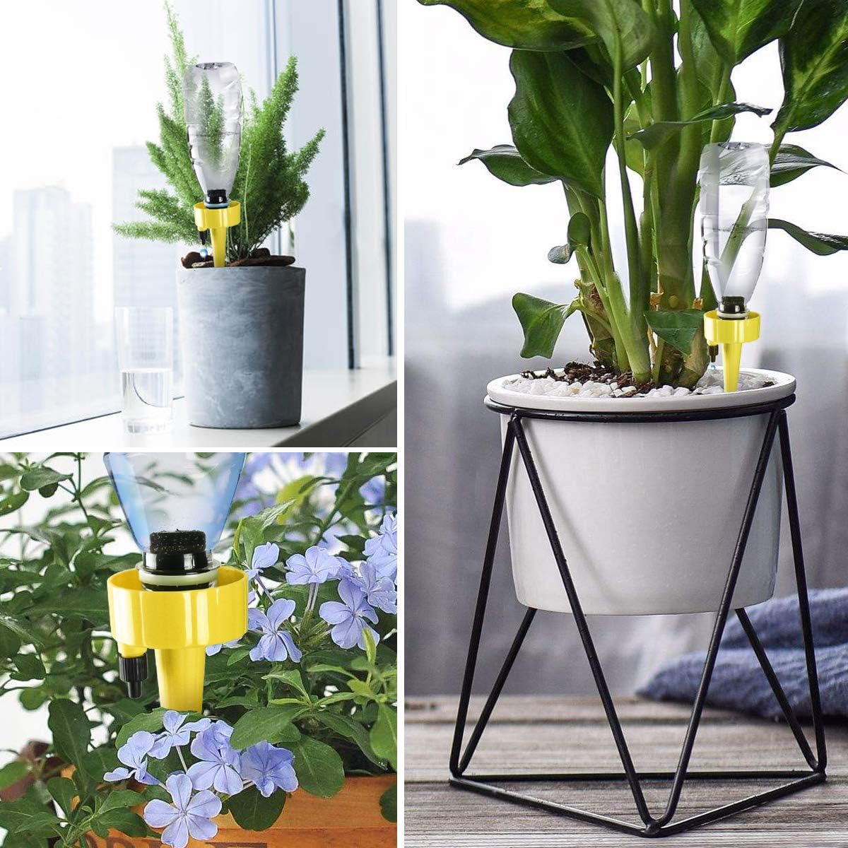 getbear Self Watering Spikes, Adjustable Plant Watering, Automatic Drip Irrigation Plant Waterer with Slow Release Control Valve Switch, Self Irrigation Watering Drip Devices Suitable for All Bottle