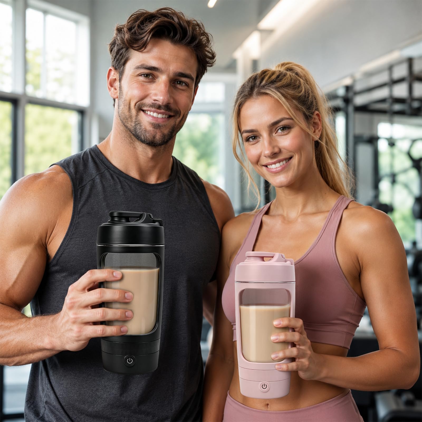 Shaker elettrico da 630 ml, shaker per proteine con scomparto per la polvere, shaker elettrico per proteine con base motore rimovibile, ricaricabile tramite USB-C, a prova di perdite e senza BPA, per