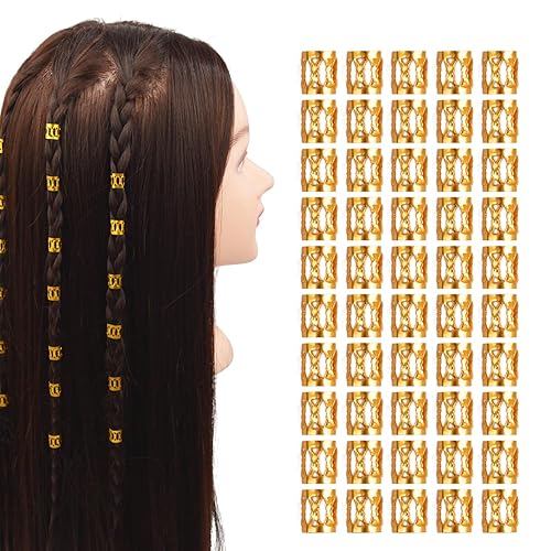 Miniatura 7 de 50 piezas de cuentas de rastas de aluminio para rastas de rastas de metal, accesorios para trenzas para mujeres y niñas, joyería para el cabello