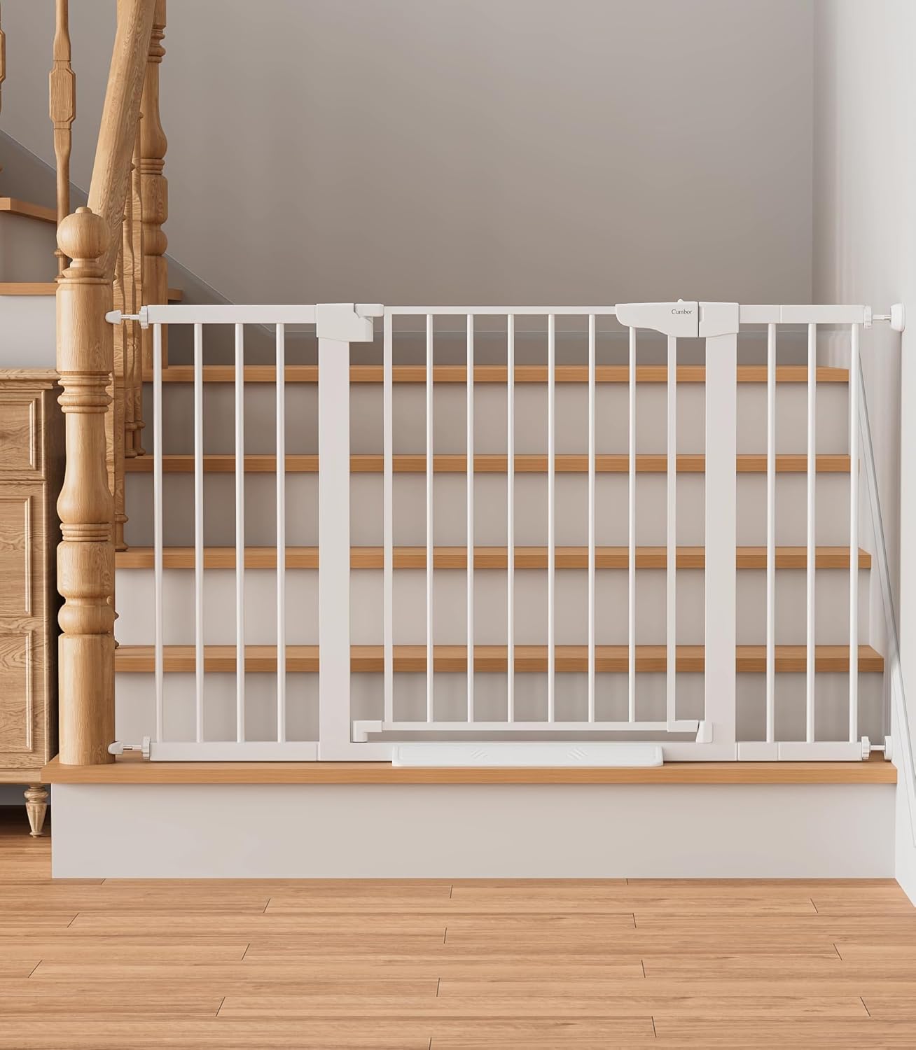 Cumbor 48" Wide Auto Close Baby Gate & Cumbor 51.5" Wide Dog Gate, Durable Child Gate for Stairs, Doorways, Easy Walk Thru Dog Gate for House for Doorways