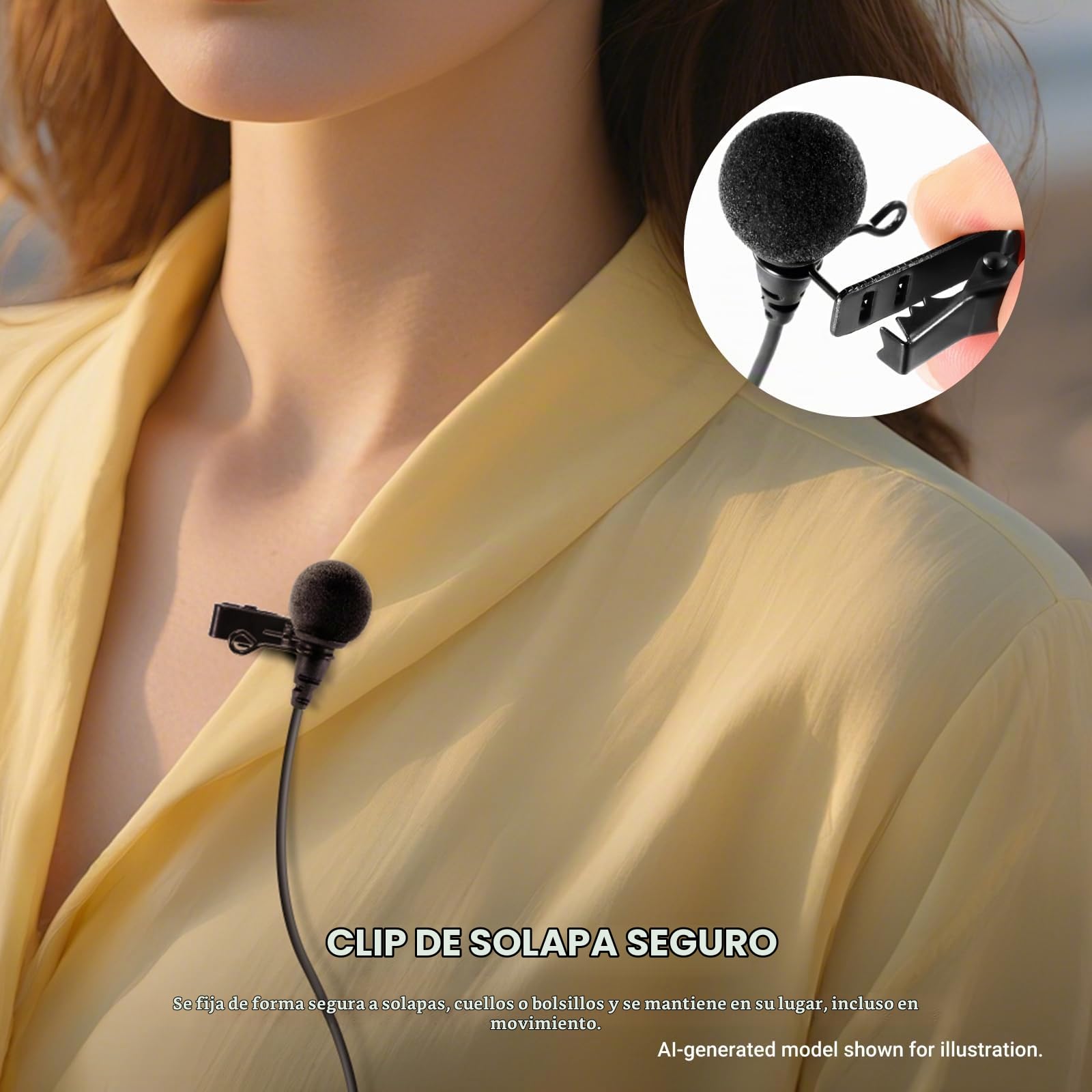 NEEWER ø4mm Mini Micrófono Solapa (Paquete de 2), Clip On Mic Solapa Condensador Cable con 5ft/1,5m 3,5mm Conector TRS, Compatible con dji Mic 2 Rode Wireless Go II NEEWER CM28 CM31 Cámara, LM8 | Set de Micrófono Solapa, Cable 1,5m Conector TRS 3,5mm, com