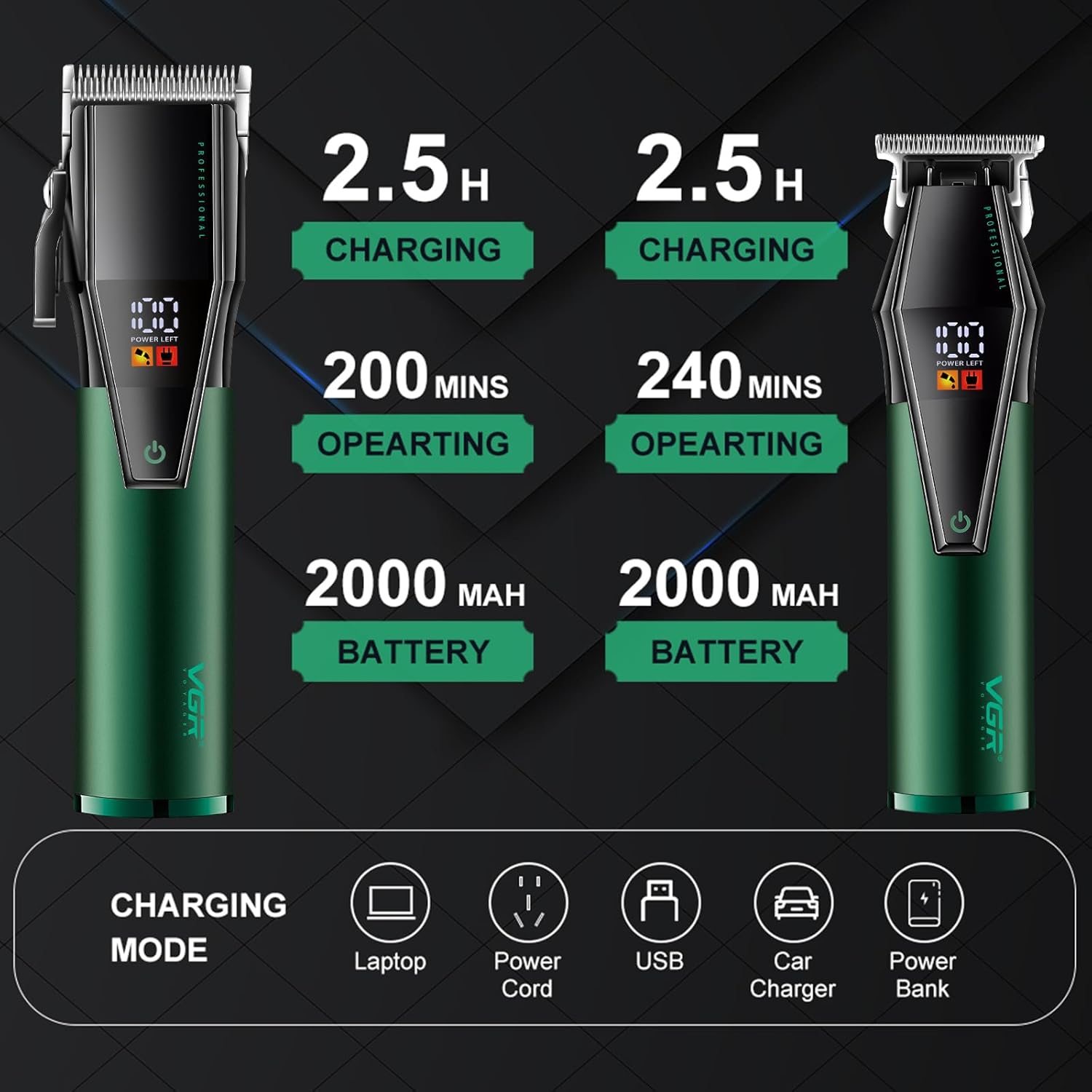 Charging information for VGR clippers and trimmers