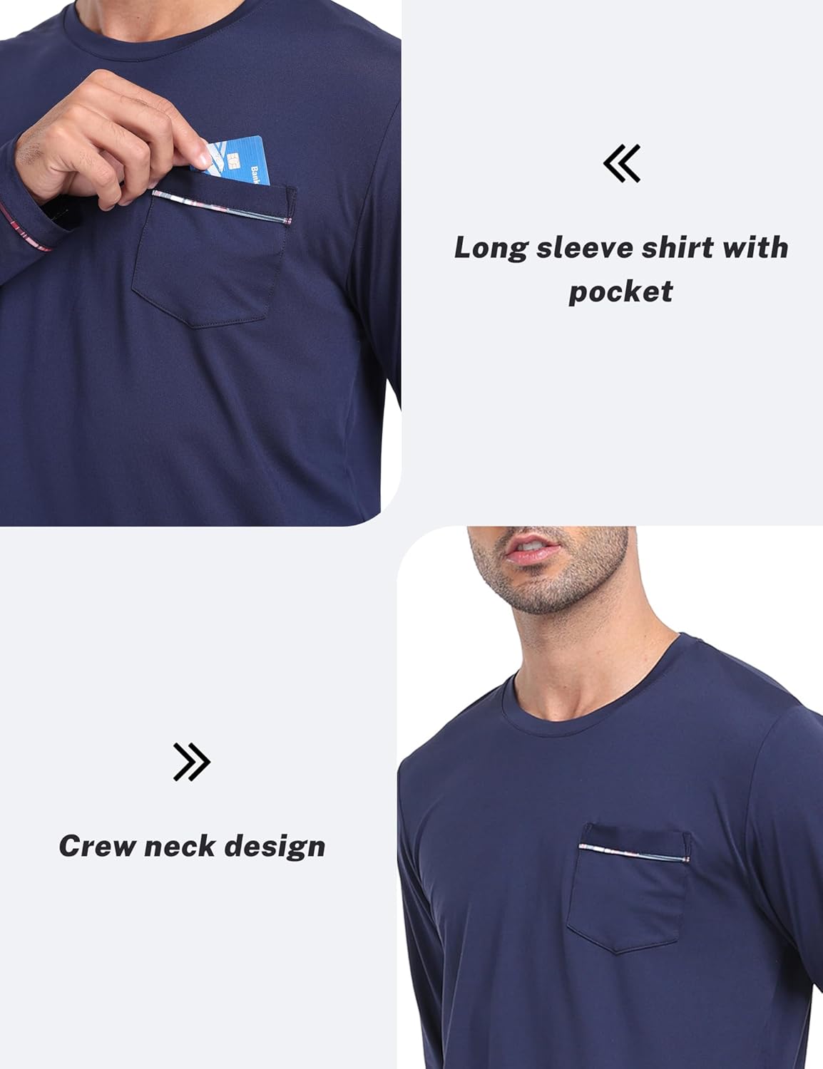 MoFiz Men's Pajamas Set Long Sleeve Sleepwear Soft Christmas Pajamas 2 Piece Loungewear Warm Pjs Sets for Winter Holiday - Image 6