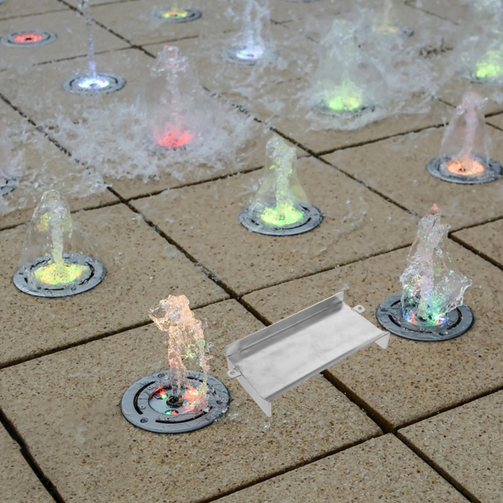 DOITOOL Déversoir de Cascade en Acier Inoxydable pour Jardin, Bec de Fontaine paysagère