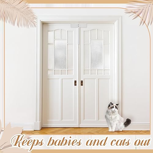 Miniatura 4 de 4 cerraduras de metal para puerta plegable, cerraduras de armario para puertas correderas de doble puerta, muebles, cerradura de seguridad para