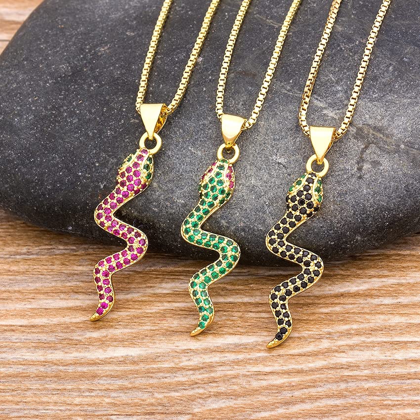 Collier serpent pour filles qui ne s'emmêle pas avec pendentif - 4