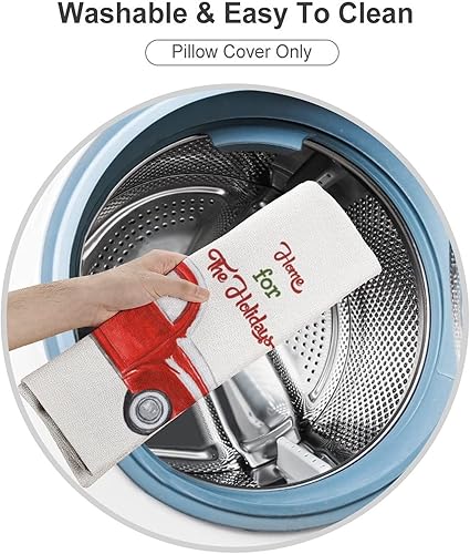 Miniatura 3 de Decorative Merry Christmas Dog Red Truck Cojines Decorativos para Sala 18x18 Home for The Holidays Pillow Case Square Pillow Covers Linen Cushion