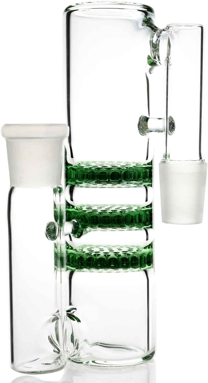 UUYSU Ash Catcher 18.8mm 18mm Adapter Glass Bong Percolator Attachment Pre-cooler Dab Rig Glass Ash Catcher Bubbler Bong Filter Bowl Ashcatcher Water Glass Bong Ice Catcher Honeycomb Perc Bongs Pipes